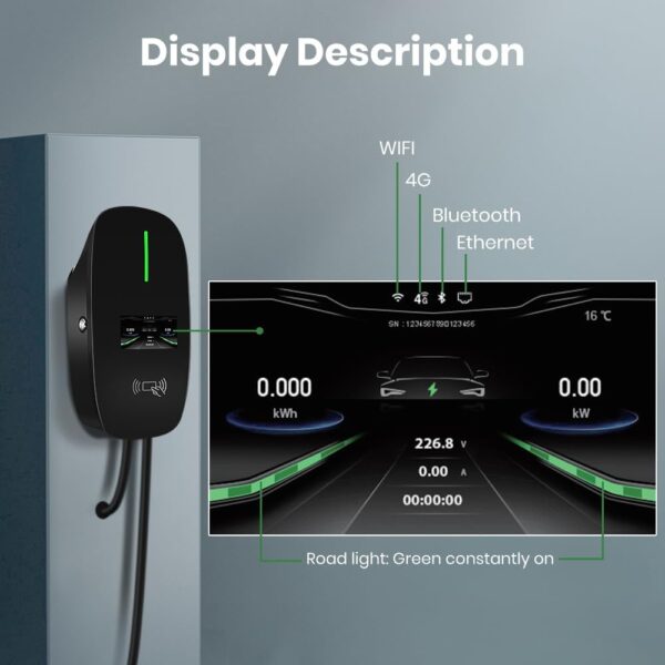 Level 2 EV Charger Station with Smart Display