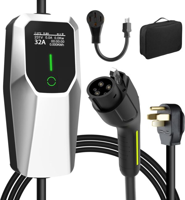 Level 1 2 Electric Vehicle Charger 26ft EV Portable