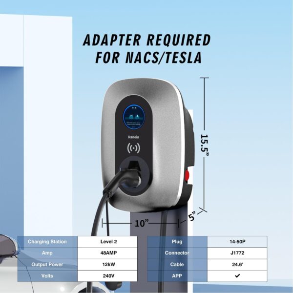 Ranein Level 2 EV Charger 48 A (WiFi)