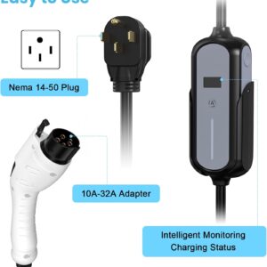 Portable Electric Car Charger with Adjustable Current(10-32A),240V EV Charger