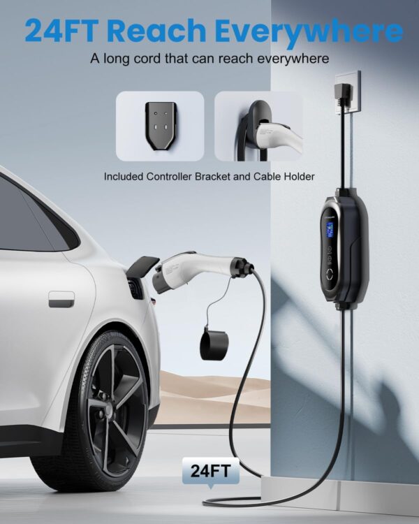 Portable Electric Vehicle Charger with NEMA 6-20 Plug