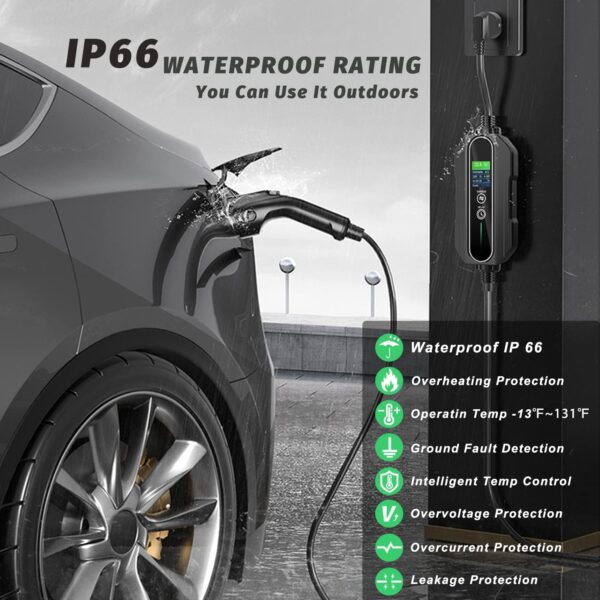 Portable Electric Vehicle with NEMA 14-50P/5-15P to 14-50R Adapter