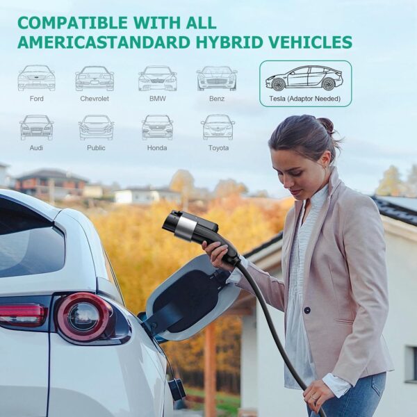 Level 2 EV Charger 48Amp, Indoor/Outdoor Electric Car Charger