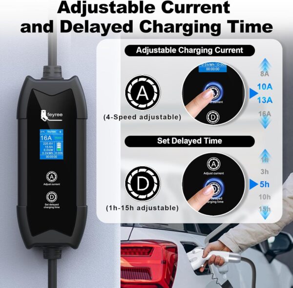 feyree 16Amp Level 1 Level 2 EV Charger