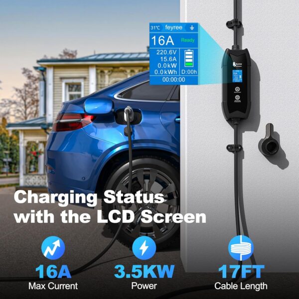 feyree 16Amp Level 1 Level 2 EV Charger