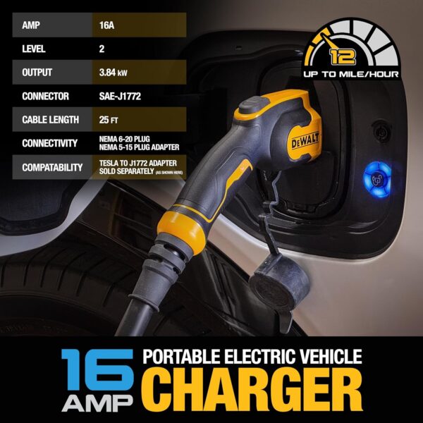 DEWALT Level 1 & 2 Portable Electric Vehicle (EV) Charger