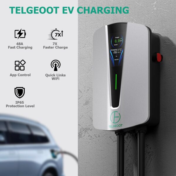 Level 2 EV Charger 48Amp, Indoor/Outdoor Electric Car Charger