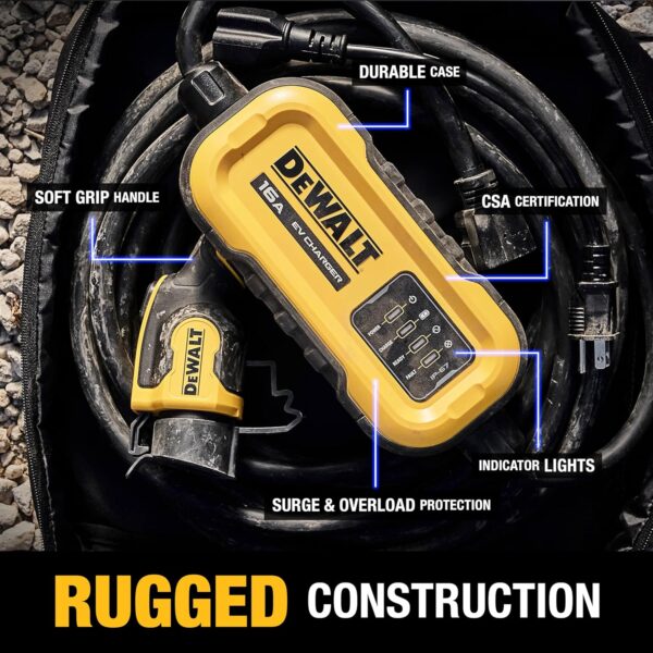 DEWALT Level 1 & 2 Portable Electric Vehicle (EV) Charger